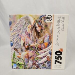 New Sealed Sure-Lox "Sanctuary" by Sheila Wolk Shimmer Shine 750 Pc Puzzle Angel